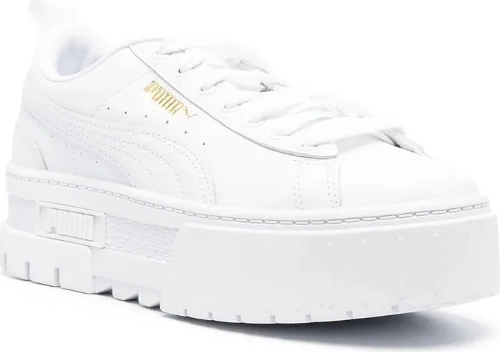 Low-Top Chunky Leather Sneakers - Image 2