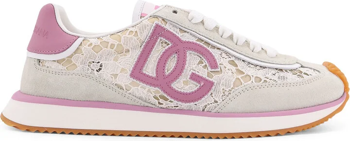 Low-top Lace Sneakers With Suede Inserts
