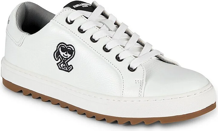 Low-Top Leather Sawtooth Sneakers - Image 2