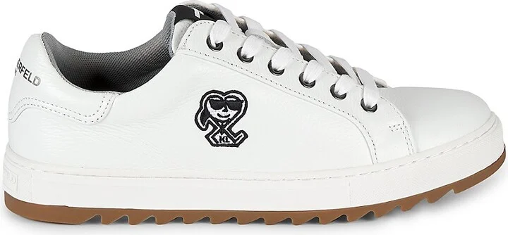 Low-Top Leather Sawtooth Sneakers