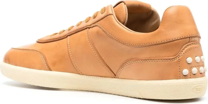 Low-Top Leather Sneakers - Image 3