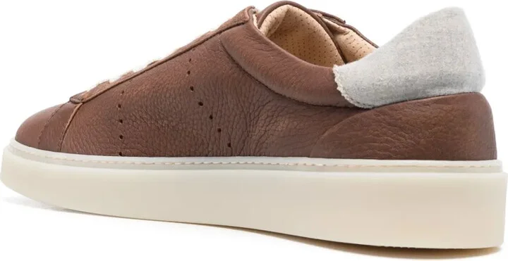 Low-Top Leather Sneakers - Image 3