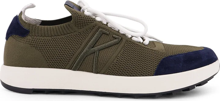 Low-top Mesh Sneakers With Suede Profiles