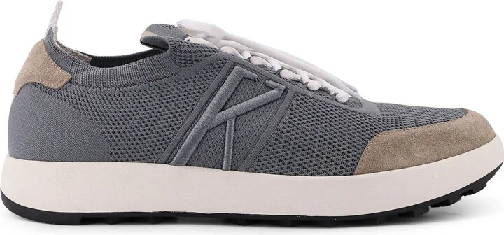 Low-top Mesh Sneakers With Suede Profiles