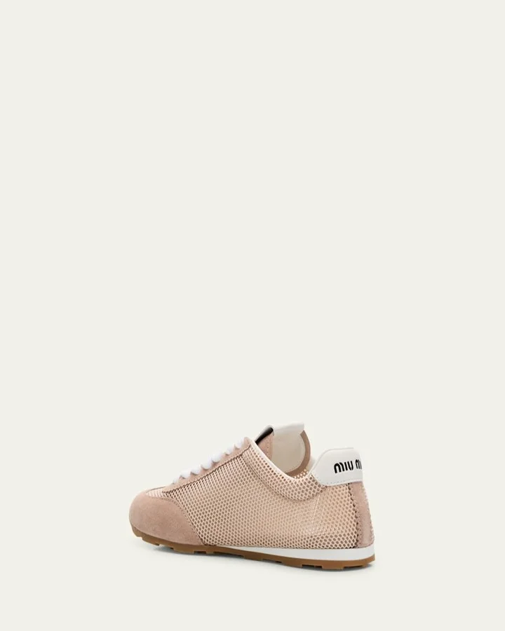 Low-Top Mesh Suede Sneakers - Image 2