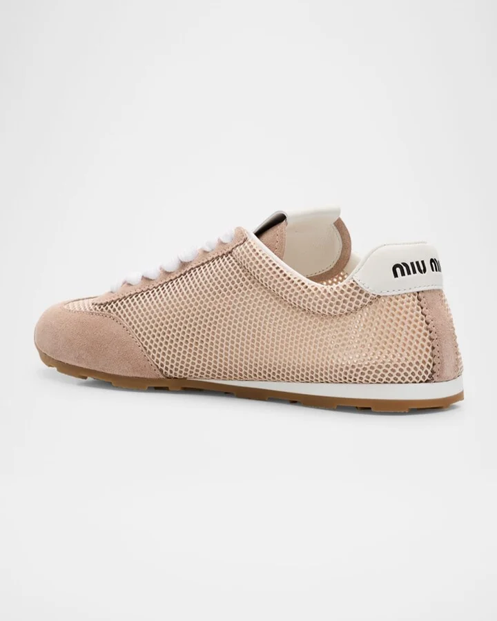 Low-Top Mesh Suede Sneakers - Image 2