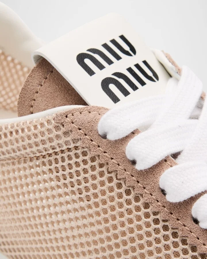 Low-Top Mesh Suede Sneakers - Image 7