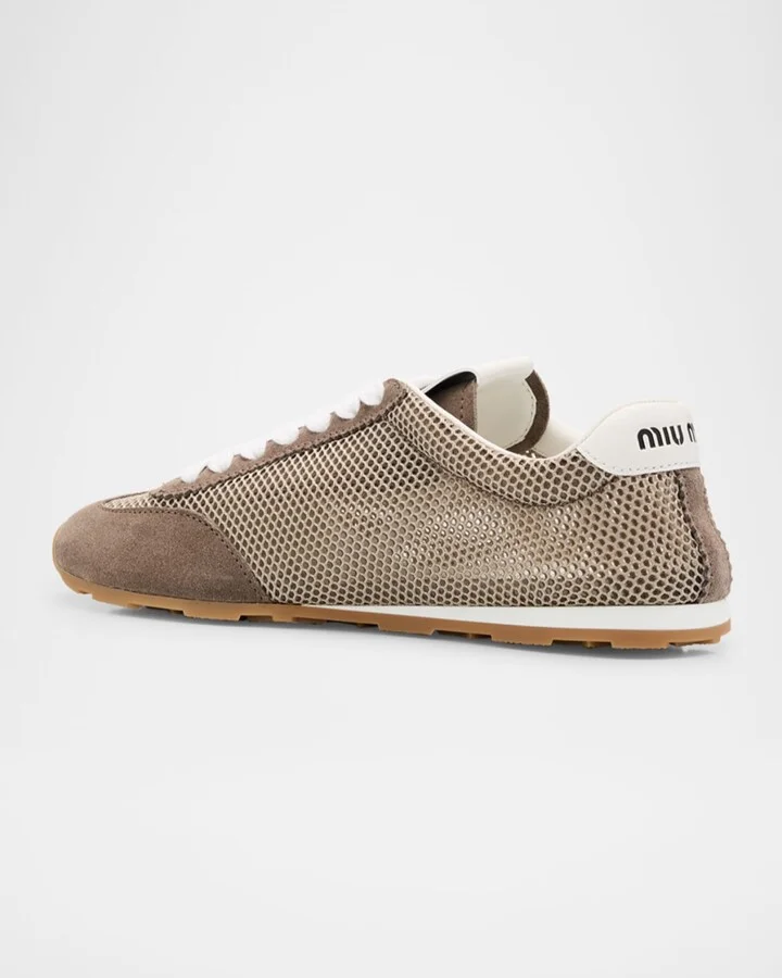 Low-Top Mesh Suede Sneakers - Image 8