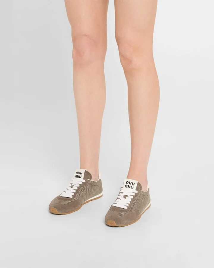 Low-Top Mesh Suede Sneakers - Image 10