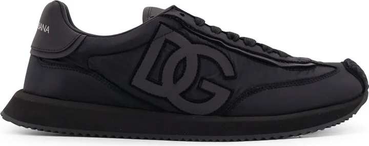 Low-top Nylon Sneakers With Leather Inserts