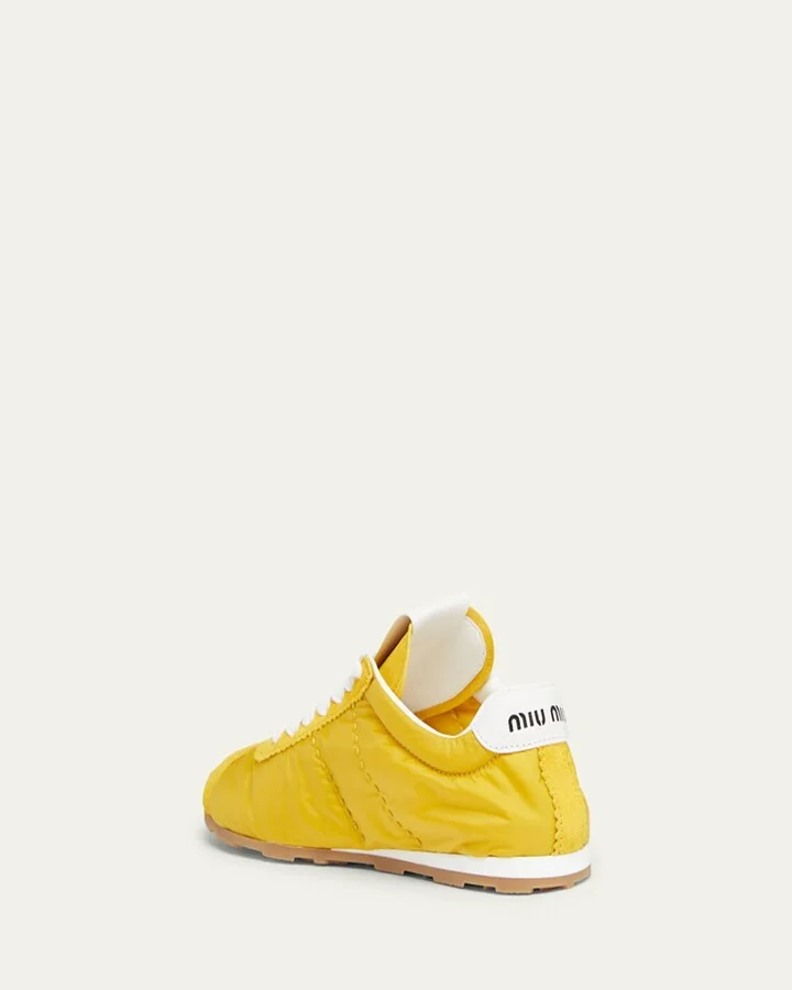 Low-Top Nylon & Suede Sneakers - Image 3