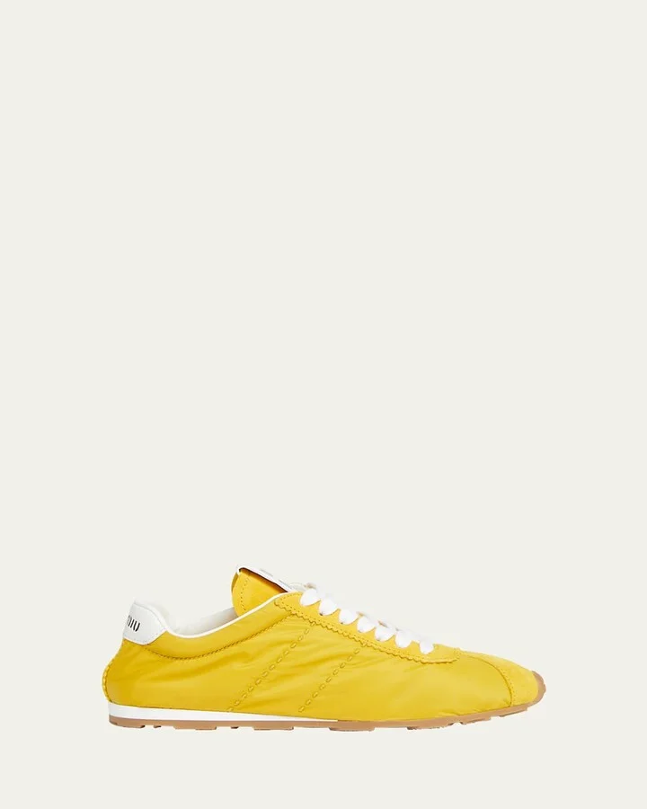 Low-Top Nylon & Suede Sneakers