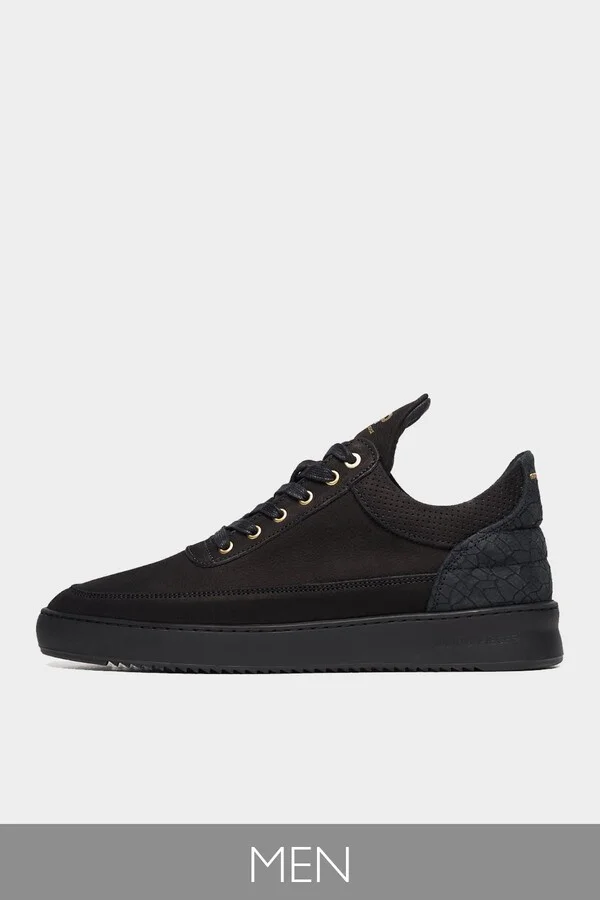 Low Top Ripple Ceres Men Sneaker in All Black