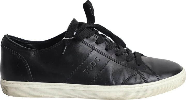 Low Top Sneakers in Black Leather