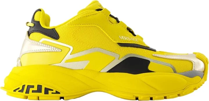 Low Top Sneakers - Versace - Leather - Yellow