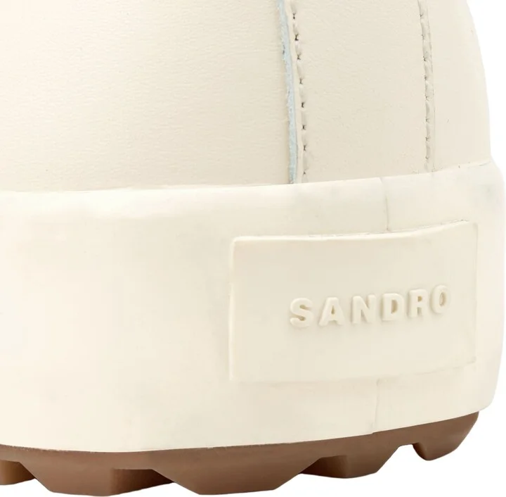 Low-top split leather trainers - Image 4