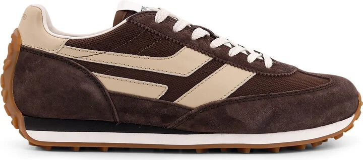 Low-top Suede And Mesh Sneakers