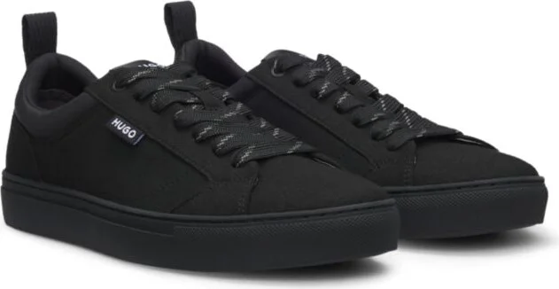 Low-top trainers in faux suede