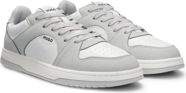 Low-top trainers with faux leather