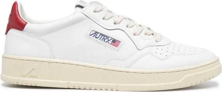 Low White And Red Leather Sneakers Autry Man