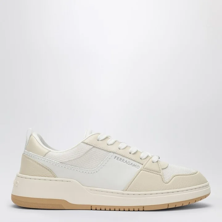Low white leather trainer