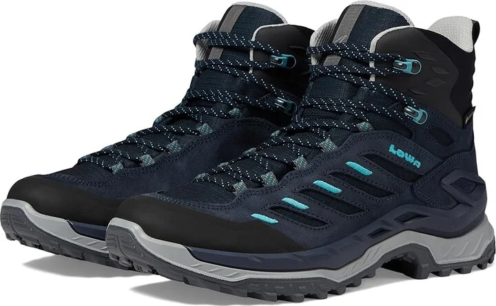 Lowa Innovo GTX Mid Women's Shoes Navy/Arctic : 7 B - Medium, Leather/Textile