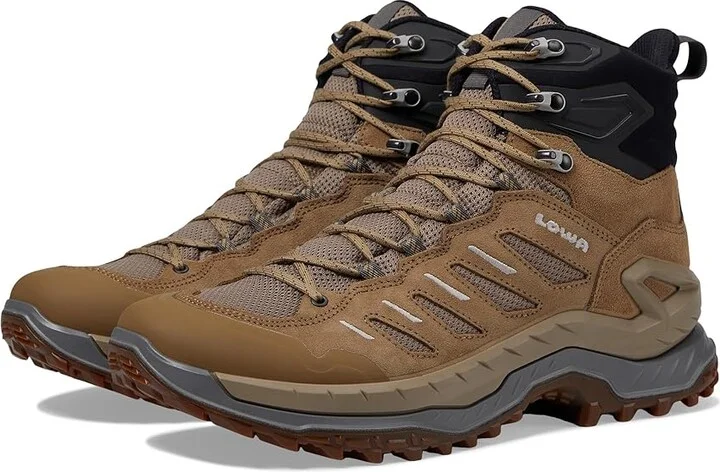 Lowa Innovo Mid Men's Shoes Dune/Grey : 8.5 D - Medium, Leather/Textile