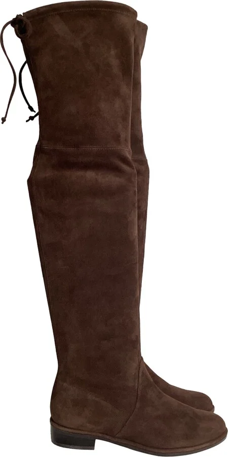 Lowland Over-The-Knee Boots in Brown Suede