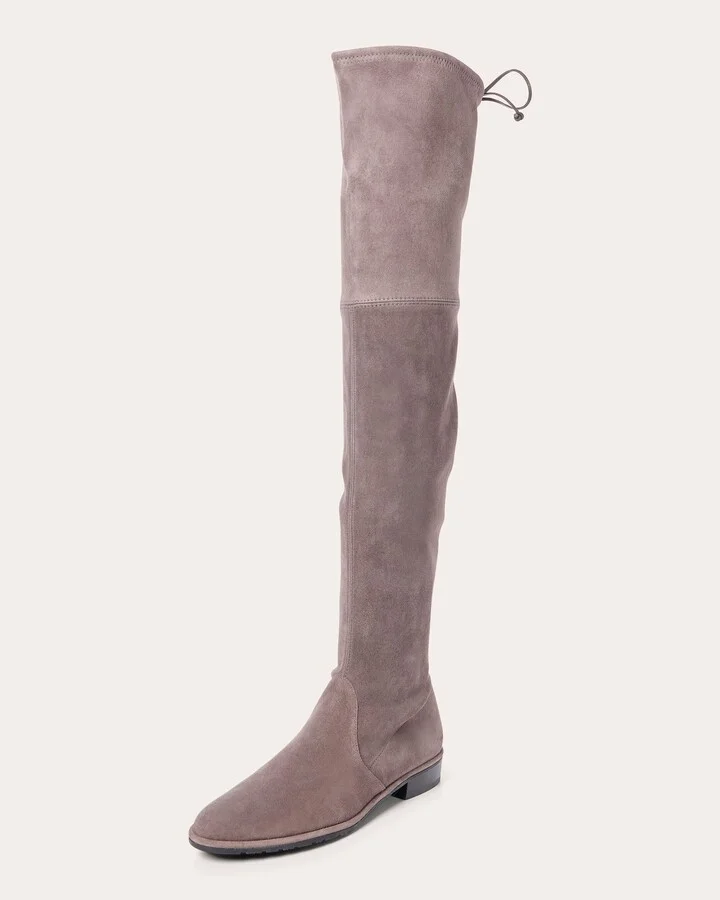 Lowland Stretch-Suede Over-the-Knee Boot - Image 2
