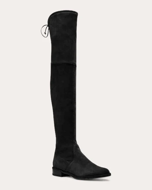 Lowland Stretch-Suede Over-the-Knee Boot - Image 2