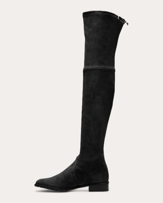 Lowland Stretch-Suede Over-the-Knee Boot - Image 3