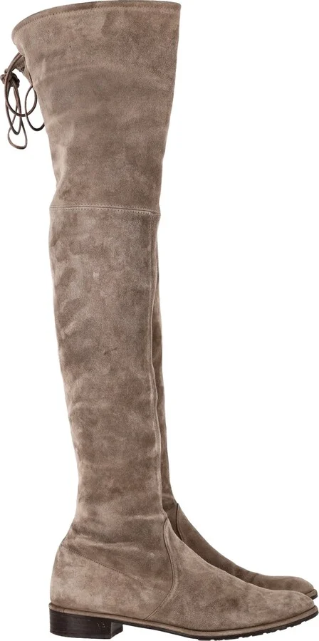 Lowland Thigh-High Boots in Brown Suede