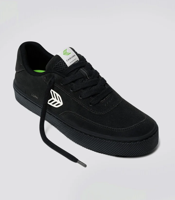 LUAN PRO All Black Suede Ivory Logo Sneaker Men - Image 2