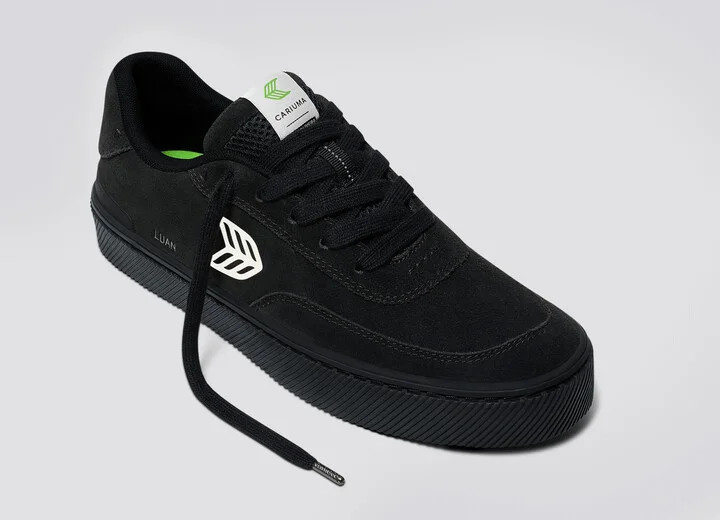 LUAN PRO All Black Suede Ivory Logo Sneaker Men - Image 4