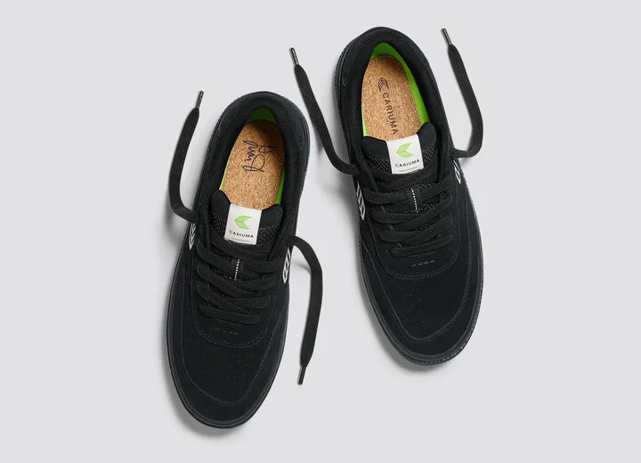LUAN PRO All Black Suede Ivory Logo Sneaker Men - Image 7