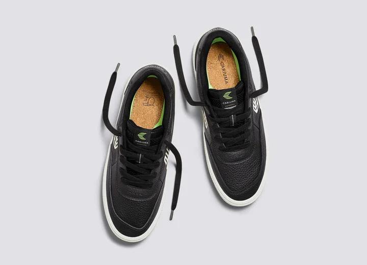 LUAN PRO Black Premium Leather Ivory Logo Sneaker Women - Image 8