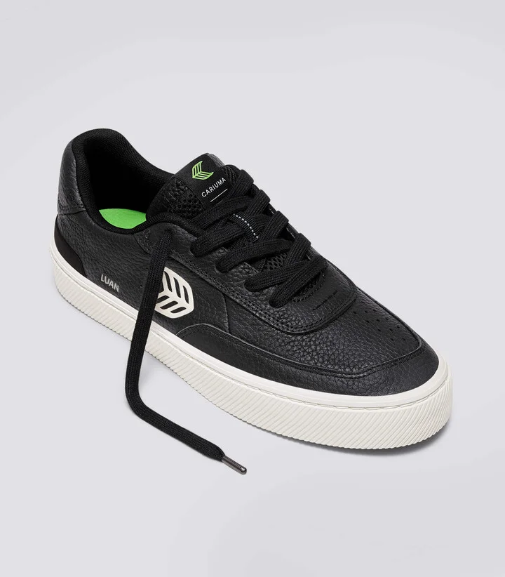 LUAN PRO Black Premium Leather Ivory Logo Sneaker Women - Image 11