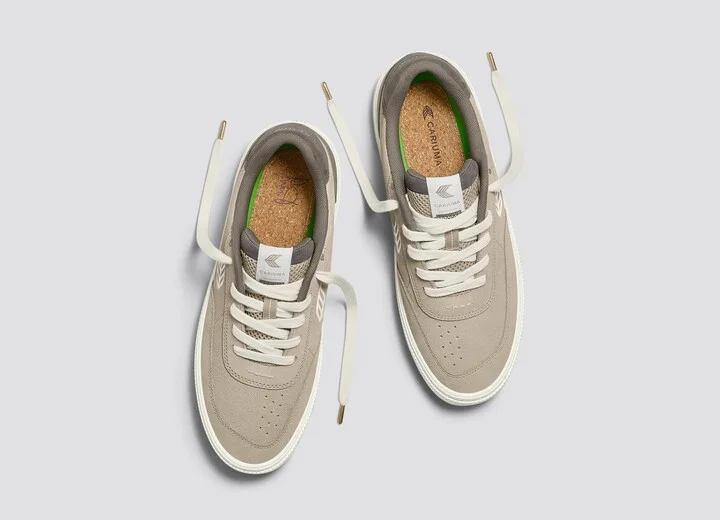 LUAN PRO Plaza Taupe Suede Ivory Logo Sneaker Men - Image 8
