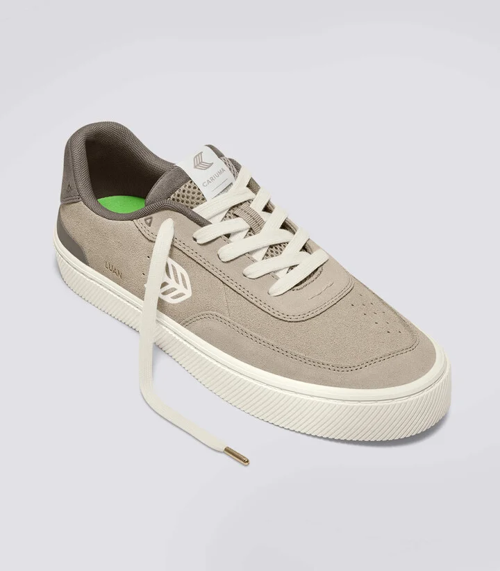 LUAN PRO Plaza Taupe Suede Ivory Logo Sneaker Men - Image 11