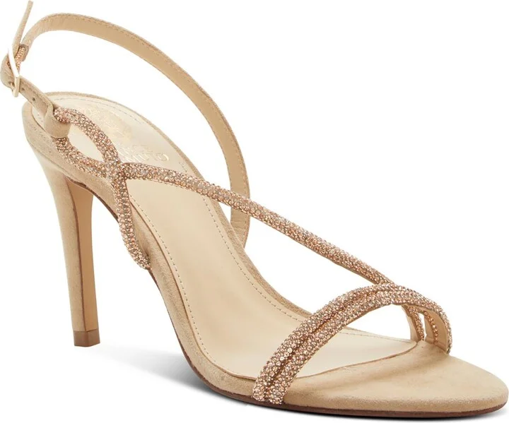 Luanna Womens Suede Rhinesone Heels