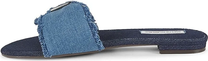 Lucia Denim Flat Sandals - Image 4