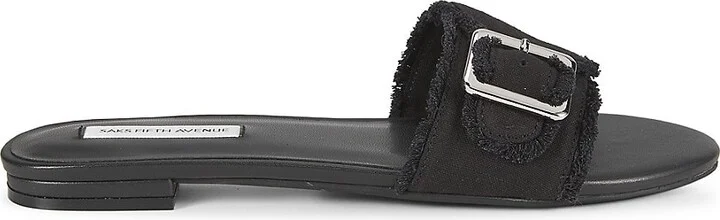 Lucia Denim Flat Sandals