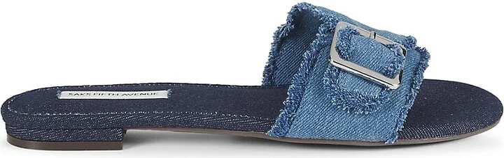 Lucia Denim Flat Sandals
