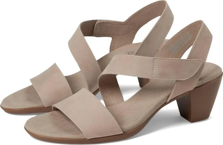 Lucia Heeled Sandal In Stone Nubuck