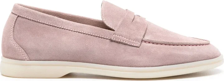 Luciana penny-slot suede loafers