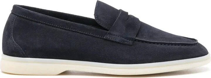 Luciana penny-slot suede loafers