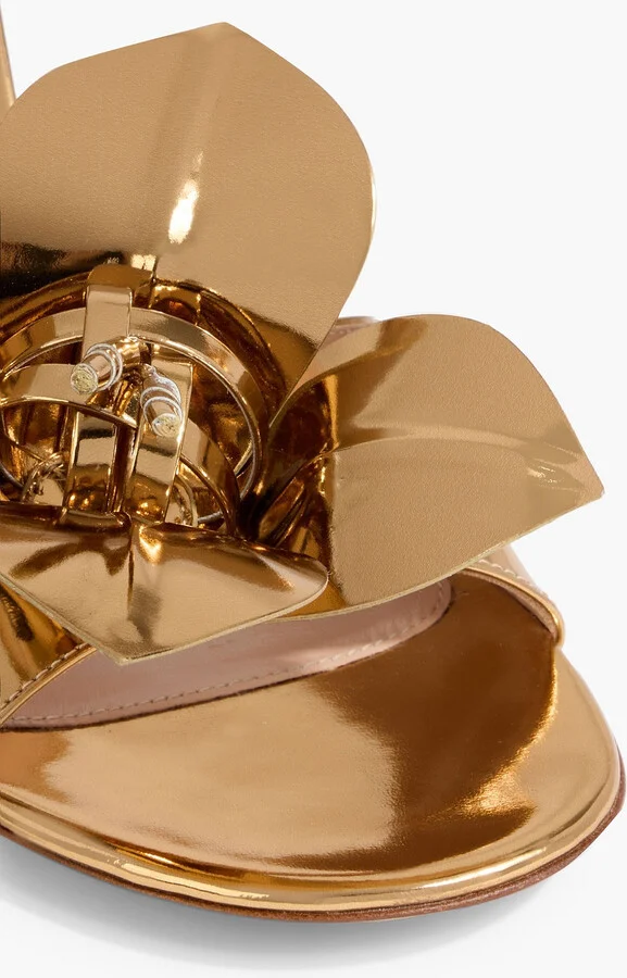 Lucilla floral-appliquéd mirrored-leather mules - Image 4