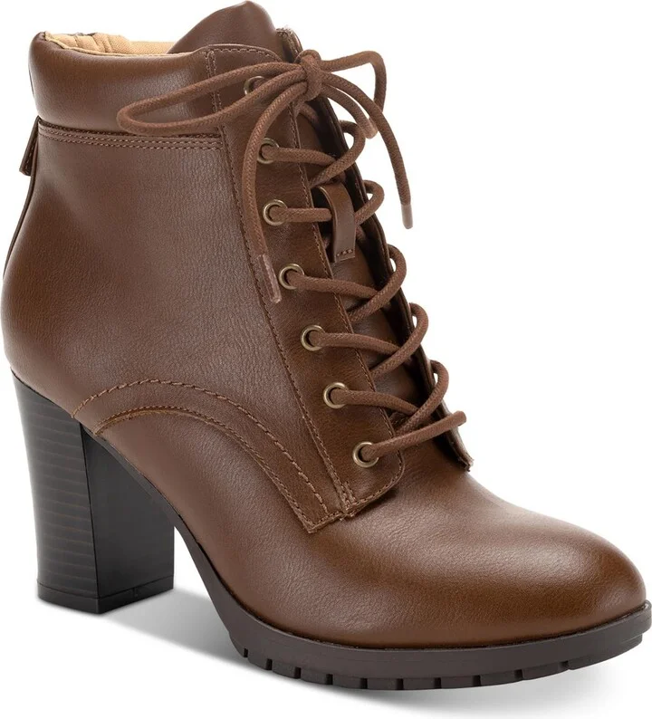 Lucillee Womens Zipper Faux Leather Booties