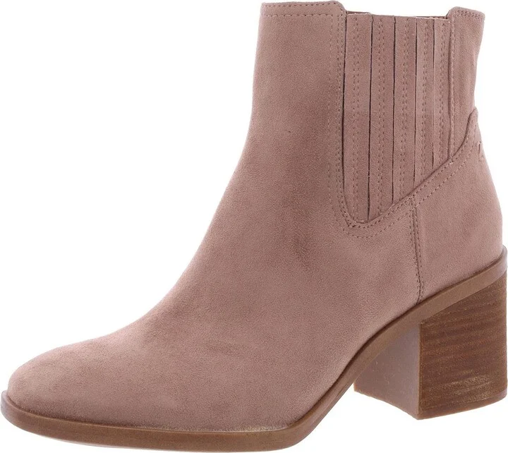 Lucinda Womens Faux Suede Square Toe Ankle Boots