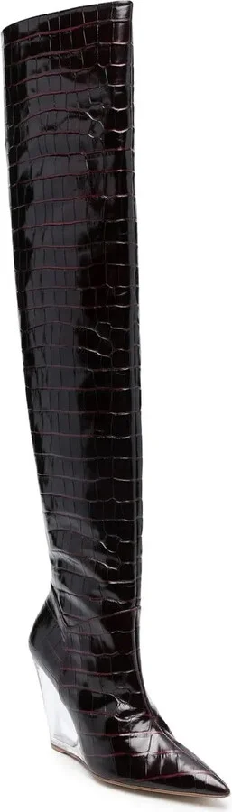 Lucite 100mm thigh-high boots - Image 2